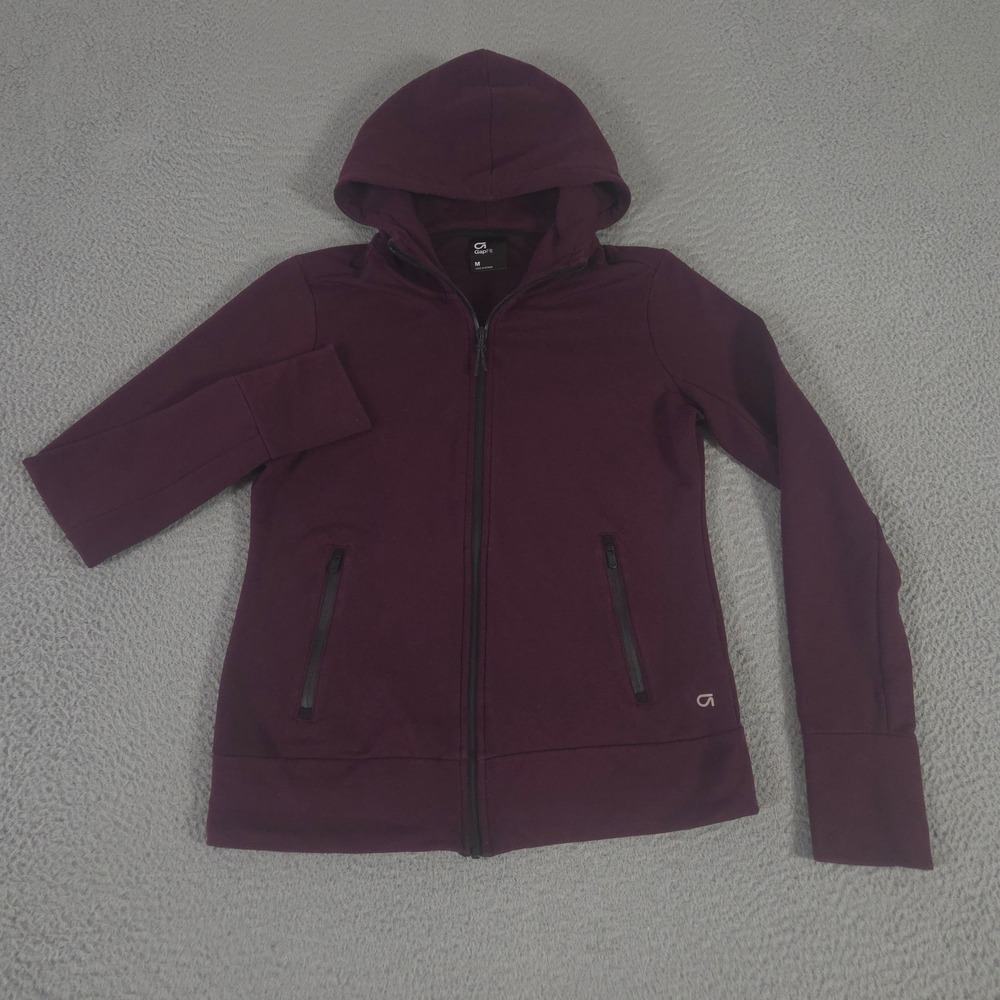 Gap Hoodie Womens Medium Purple Breathe Full-Zip Thumbhole Pockets Activewear